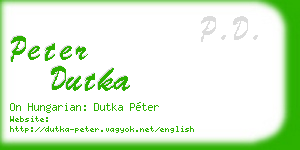 peter dutka business card