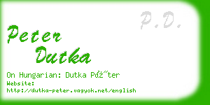 peter dutka business card